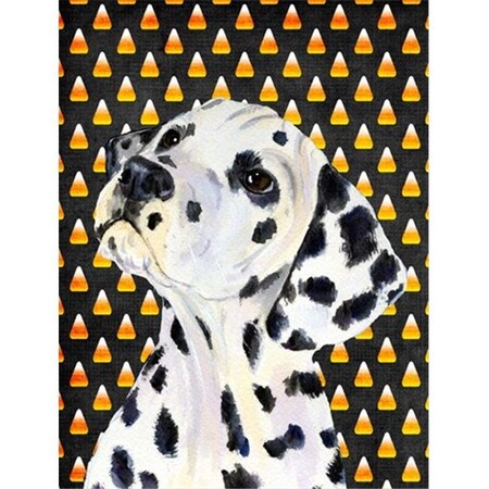 Dalmatian Candy Corn Halloween Portrait Flag - Garden Size; 11 X 15 In.